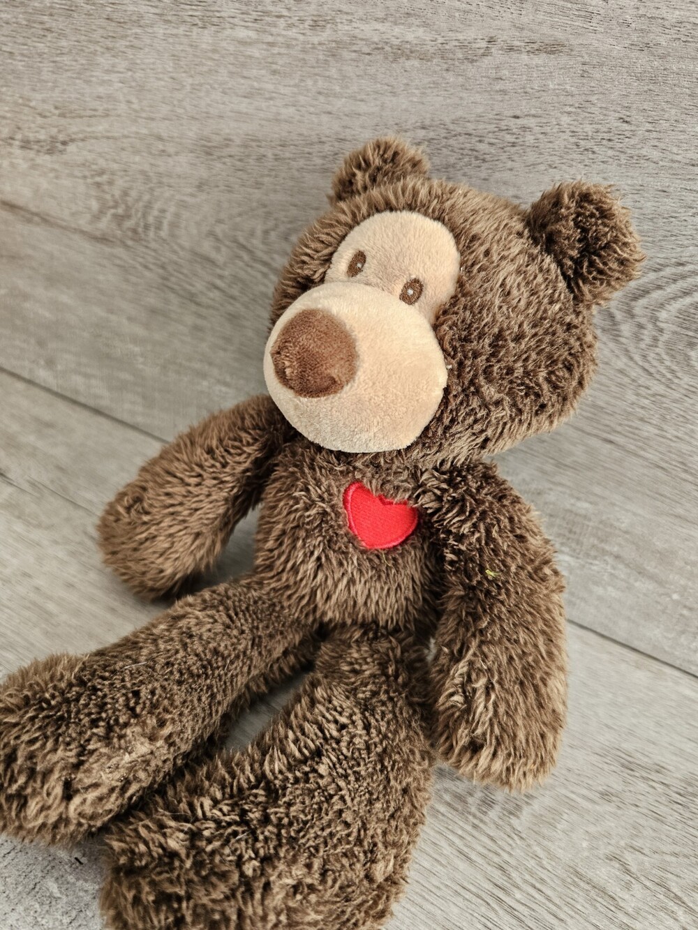 Baby Gund Teddy Bear Brown Take a Long Chest Heart Plush Lovey Sewn Eyes 4060250